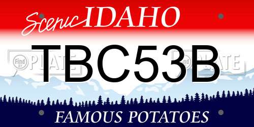TBC53B Idaho License Plate