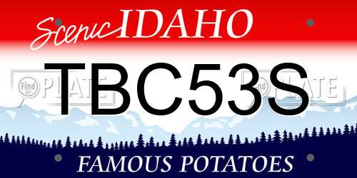 TBC53S Idaho License Plate