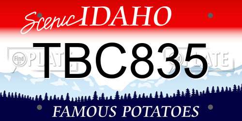 TBC835 Idaho License Plate