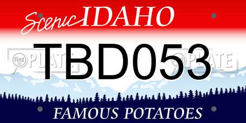 TBD053 Idaho License Plate