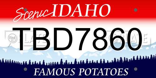 TBD7860 Idaho License Plate