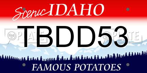 TBDD53 Idaho License Plate