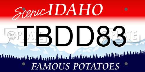 TBDD83 Idaho License Plate