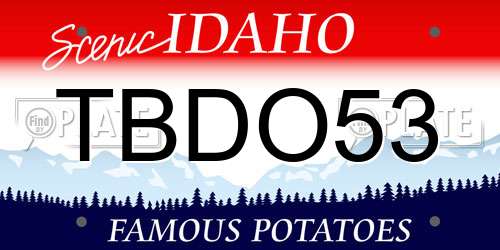 TBDO53 Idaho License Plate