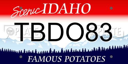 TBDO83 Idaho License Plate