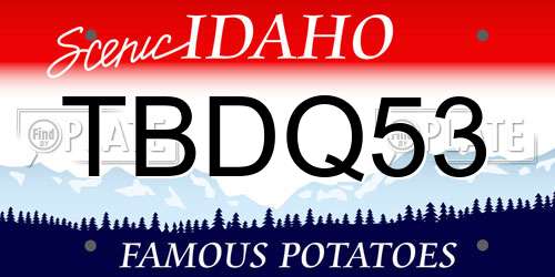 TBDQ53 Idaho License Plate