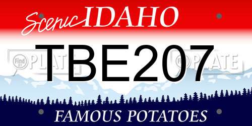TBE207 Idaho License Plate