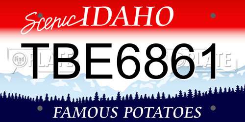 TBE6861 Idaho License Plate