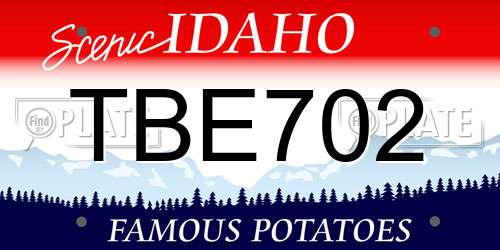 TBE702 Idaho License Plate