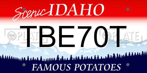 TBE70T Idaho License Plate