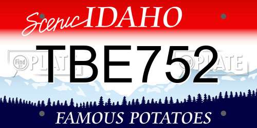 TBE752 Idaho License Plate