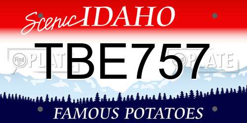 TBE757 Idaho License Plate