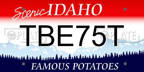 TBE75T Idaho License Plate