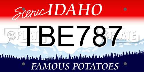 TBE787 Idaho License Plate