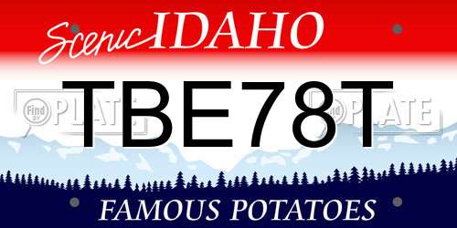 TBE78T Idaho License Plate