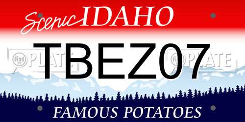 TBEZ07 Idaho License Plate
