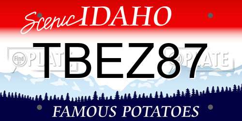 TBEZ87 Idaho License Plate