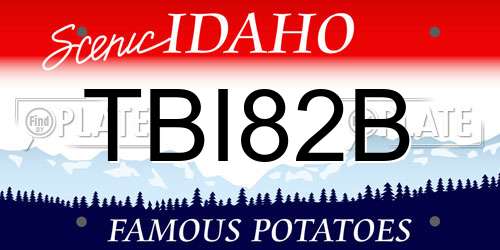 TBI82B Idaho License Plate