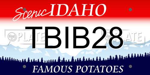 TBIB28 Idaho License Plate