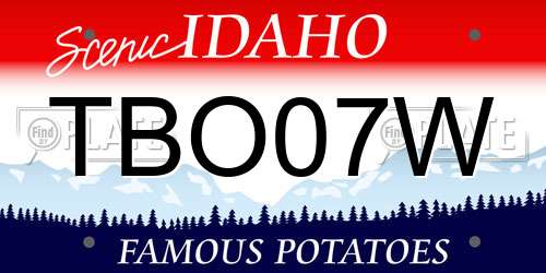 TBO07W Idaho License Plate