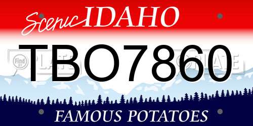 TBO7860 Idaho License Plate