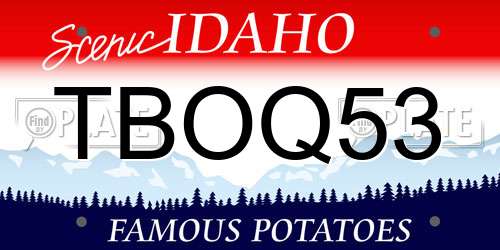 TBOQ53 Idaho License Plate
