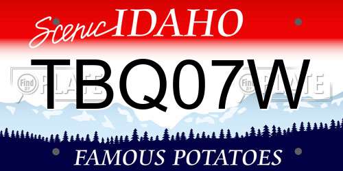 TBQ07W Idaho License Plate