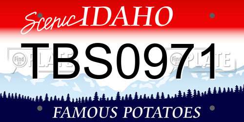 TBS0971 Idaho License Plate