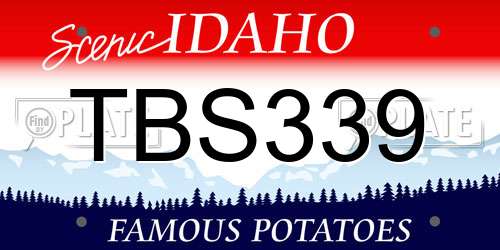 TBS339 Idaho License Plate