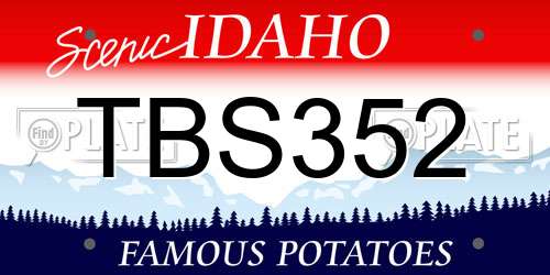 TBS352 Idaho License Plate