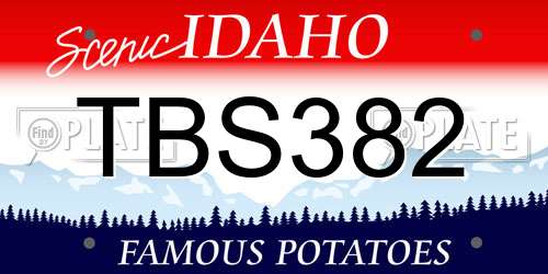 TBS382 Idaho License Plate