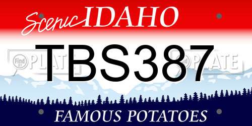 TBS387 Idaho License Plate