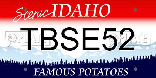 TBSE52 Idaho License Plate