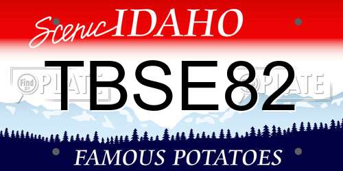 TBSE82 Idaho License Plate