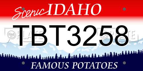 TBT3258 Idaho License Plate