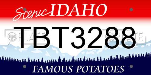 TBT3288 Idaho License Plate