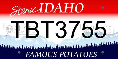 TBT3755 Idaho License Plate