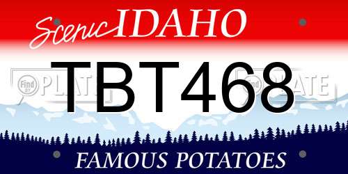 TBT468 Idaho License Plate