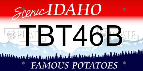 TBT46B Idaho License Plate