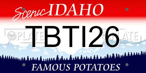 TBTI26 Idaho License Plate
