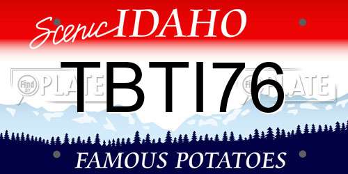 TBTI76 Idaho License Plate