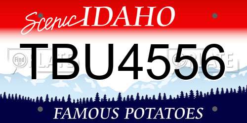 TBU4556 Idaho License Plate