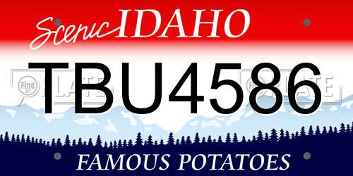 TBU4586 Idaho License Plate