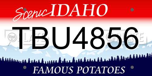 TBU4856 Idaho License Plate