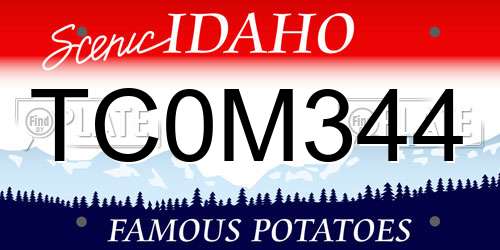 TC0M344 Idaho License Plate