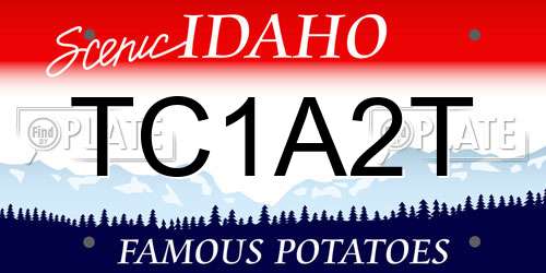 TC1A2T Idaho License Plate