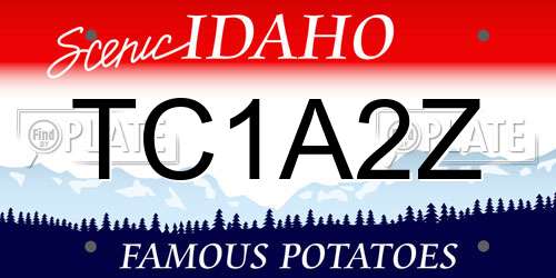 TC1A2Z Idaho License Plate