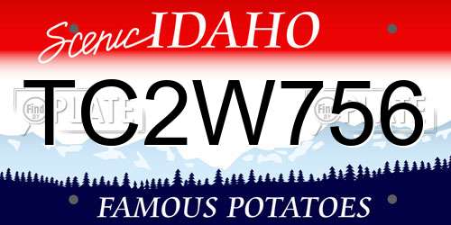 TC2W756 Idaho License Plate