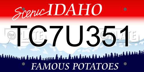 TC7U351 Idaho License Plate