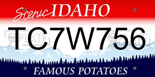 TC7W756 Idaho License Plate